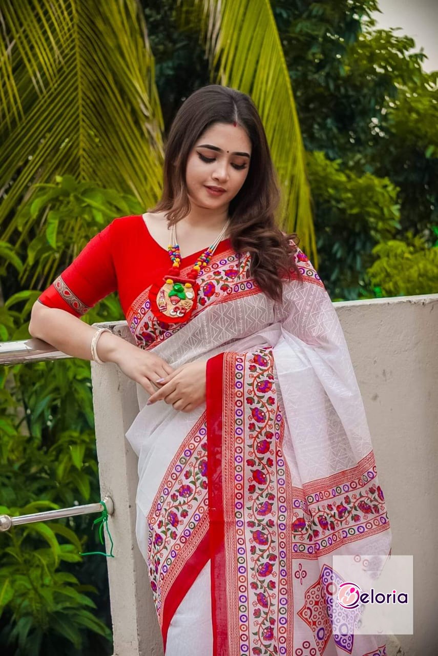 Halfsilk Saree With Blouse DF-04324