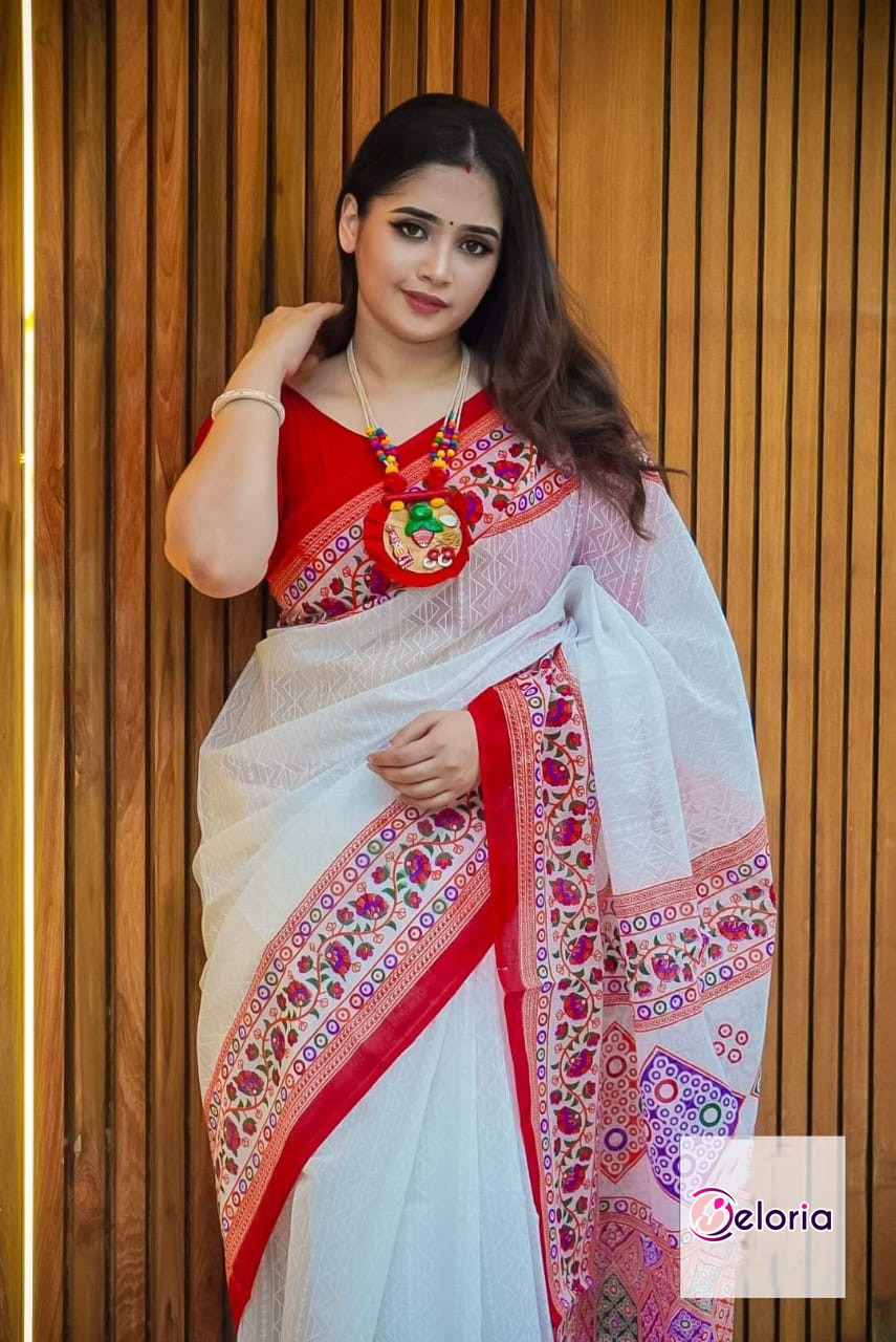 Halfsilk Saree With Blouse DF-04324