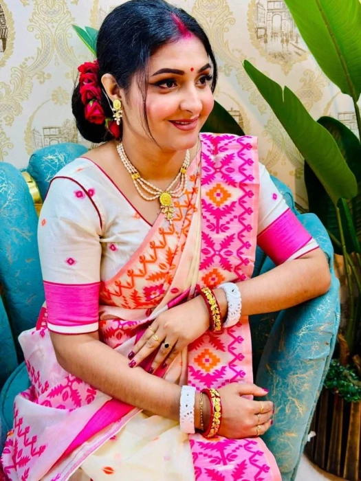 Tangail silk Saree With Blouse Code-TSS-1702